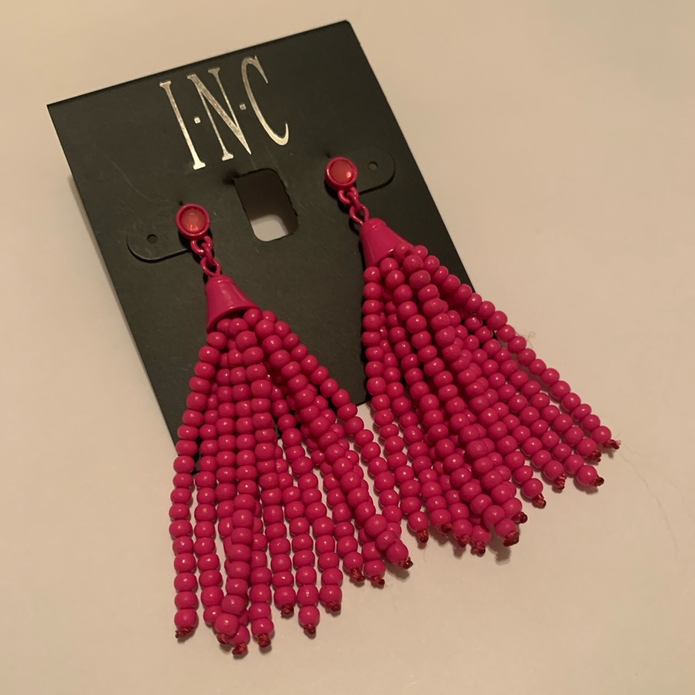 Pink bead earrings